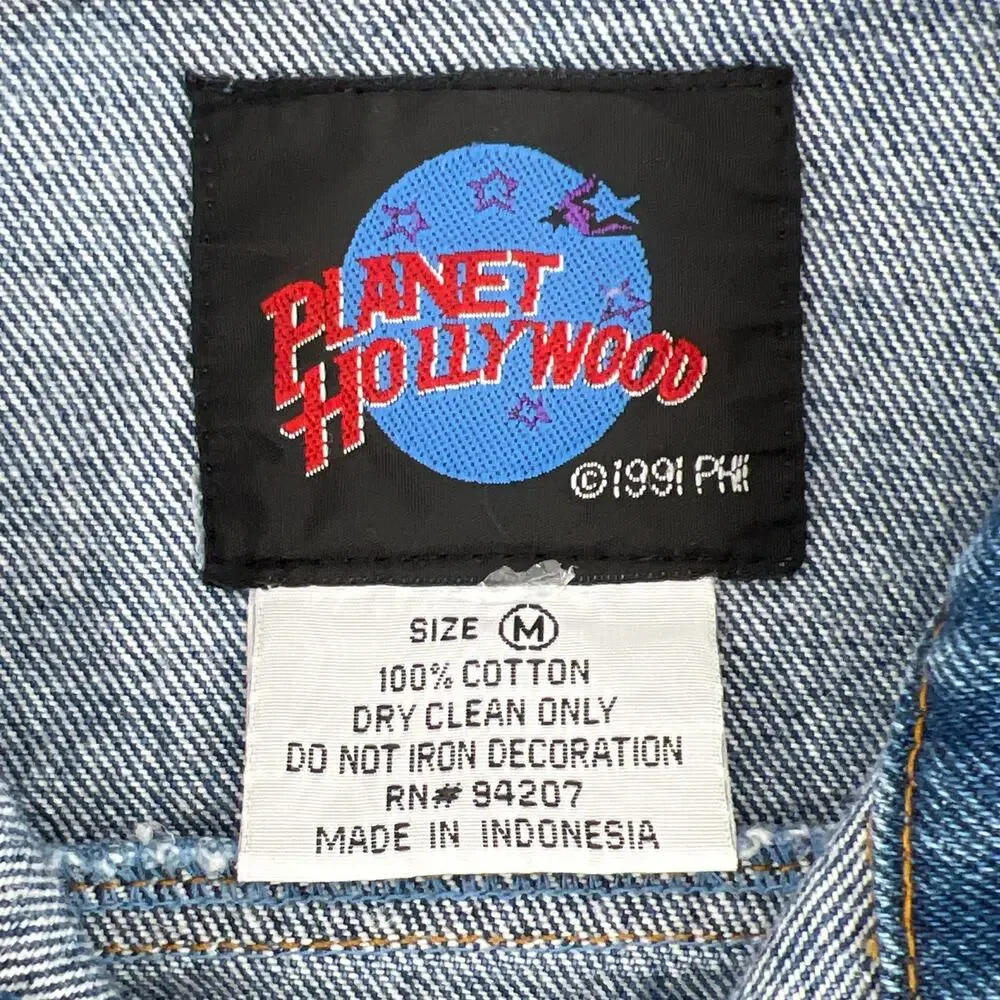 90s denim jean jacket Planet Hollywood Ft Lauderdale 1990s vintage kids medium